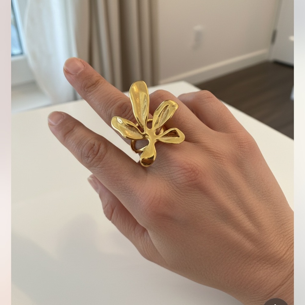 Made in Greece 🇬🇷 Elegant Gold Leaf Ring